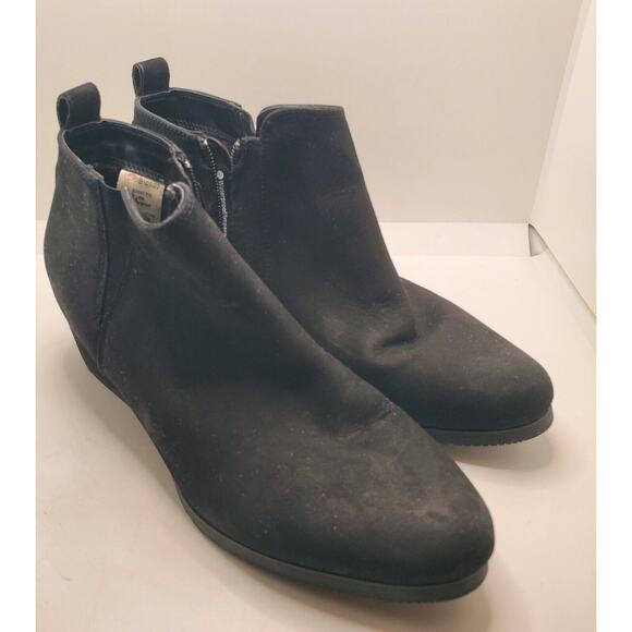 Blondo Victory Black Suede Ankle Boots Waterproof Side Zip Women's Size 8 - Picture 3 of 12